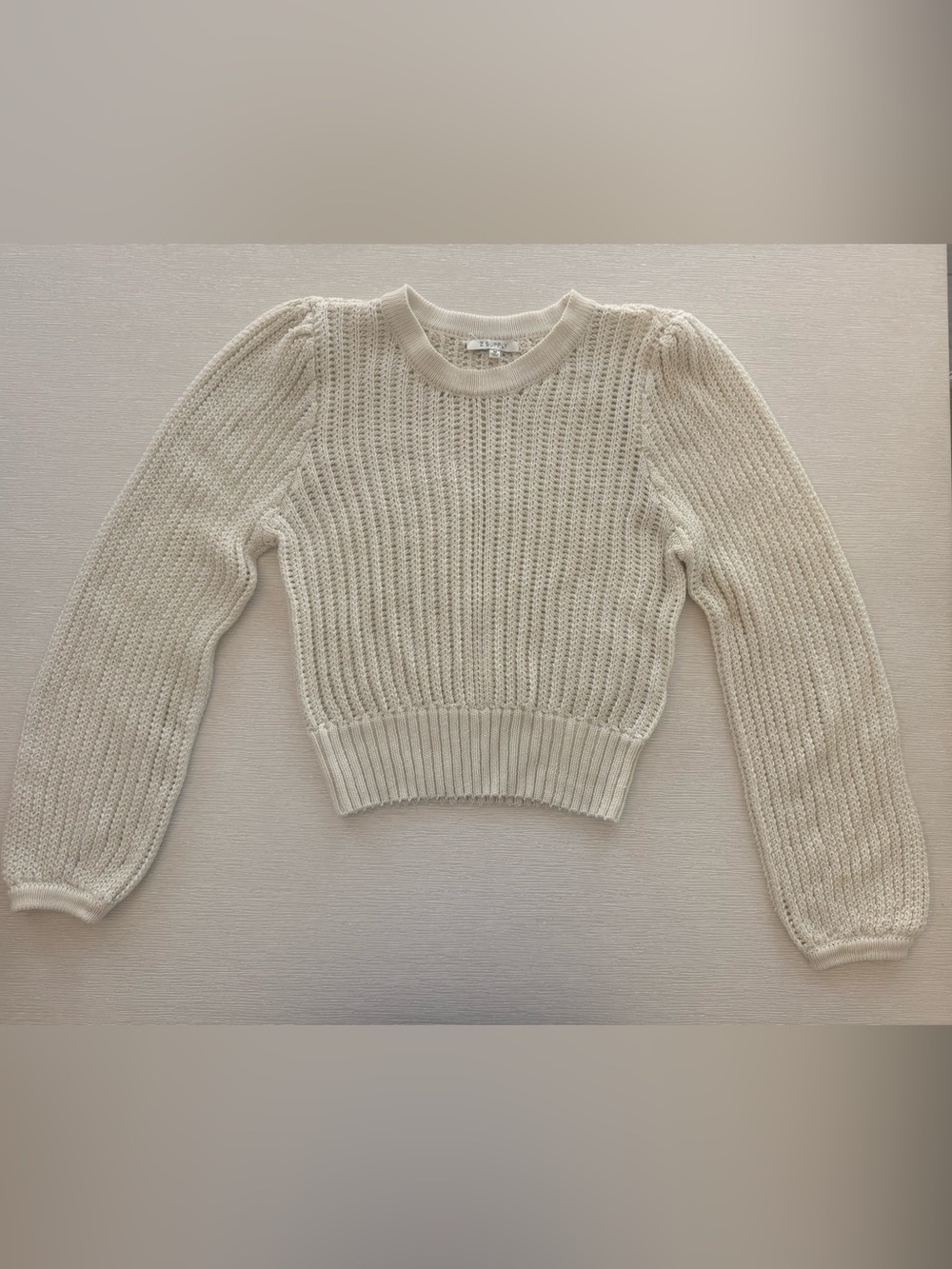 Z Supply Cream Ribbed Knit Sweater | Cropped Cozy Neutral | Quiet Luxury